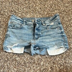 American Eagle Outfitters Blue Jean Shorts Distressed Cuffed
